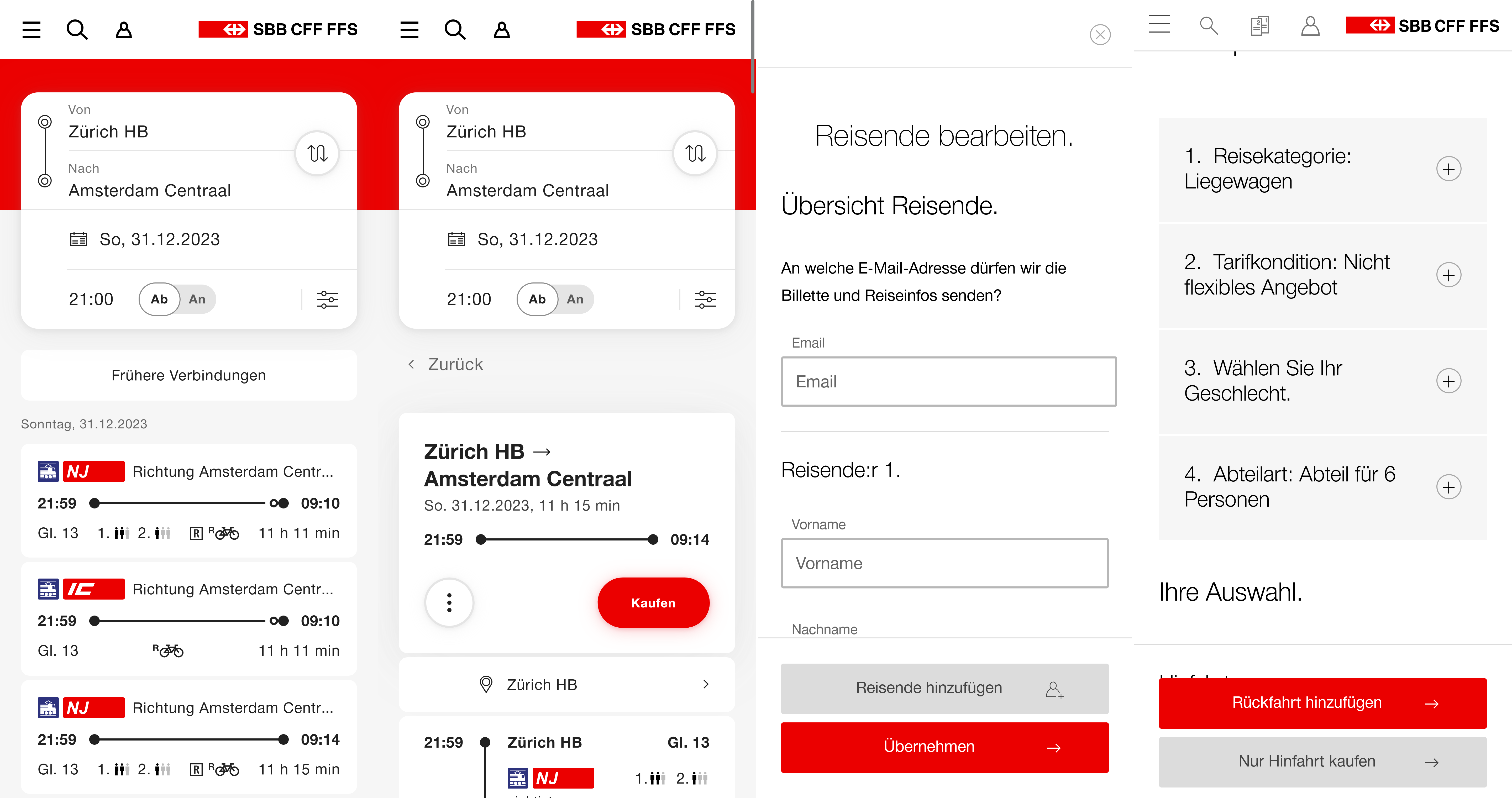 Eine grobe Übersicht über die neue Preisabfrage bei den SBB